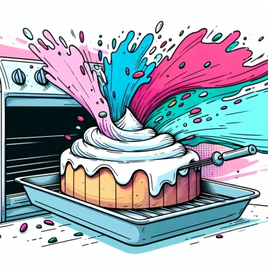 Explain why a cake can crack on the top while baking?