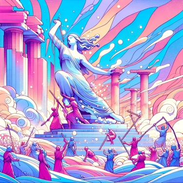 Explain why ancient civilizations erected monumental statues to honor their gods?