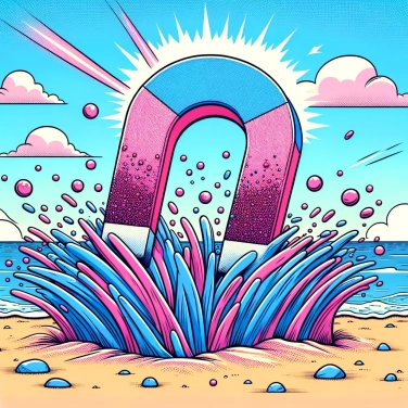 Explain why beach sand can be magnetized.