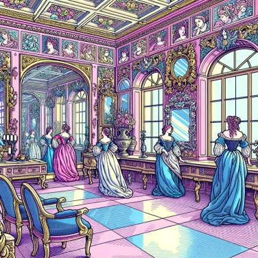 Explain why Catherine de Médicis had a room lined with mirrors.