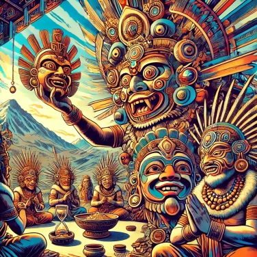 Explain why did some ancient civilizations use elaborate masks during sacred rituals?