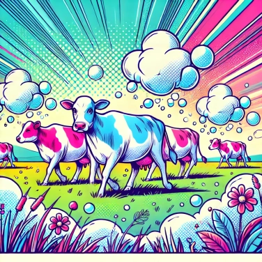 Explain why do cows produce methane?