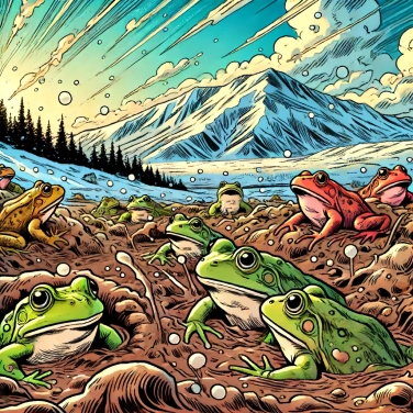 Explain why do frogs at high altitudes hibernate in the mud?