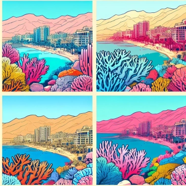 Explain why does the city of Eilat (in Israel) offer coral reefs in the middle of the desert?