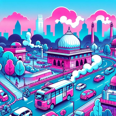 Explain why does the city of New Delhi (in India) experience extreme levels of pollution?