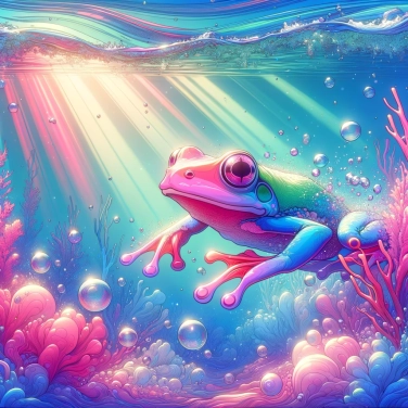 Explain why frogs' eyes blink when they breathe underwater?