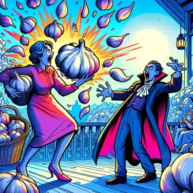 Explain why garlic scares vampires.