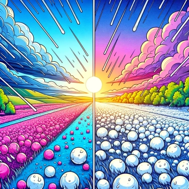 Explain why hail can be of different sizes depending on geographical regions.