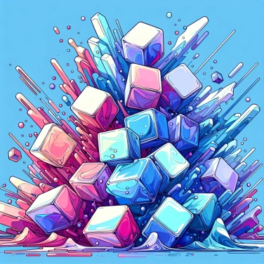 Explain why ice cubes stick together in the freezer?