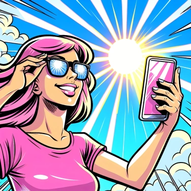 Explain why it is difficult to read a smartphone screen in direct sunlight?