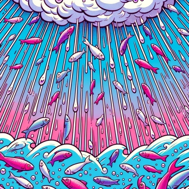 Explain why it sometimes rains fish?