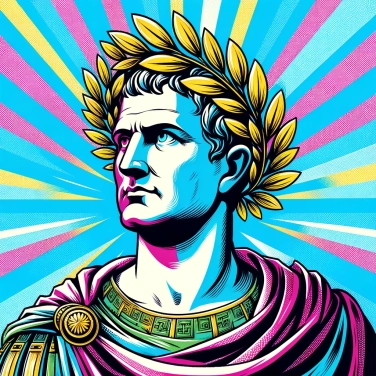 Explain why Julius Caesar wore a laurel crown?