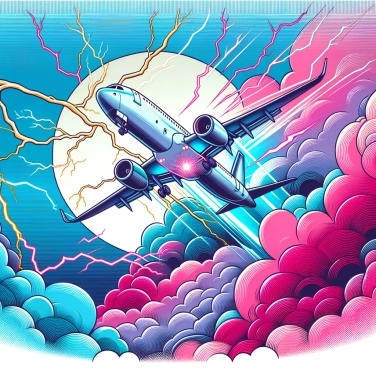 Explain why lightning can strike an airplane in mid-flight.