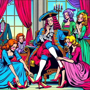 Explain why Louis XIV wore red heels.