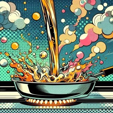 Explain why oil causes water to sizzle when cooking?