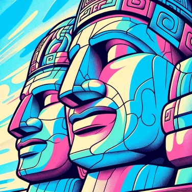 Explain why pre-Columbian Indians carved giant stone heads.