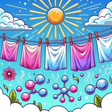 Explain why sheets smell better after being dried in the sun.