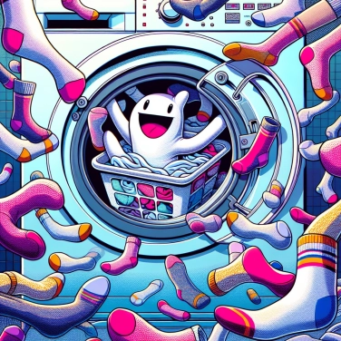 Explain why socks can escape from the laundry in the washing machine?