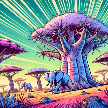 Explain why some baobab trees have defenses against elephants?