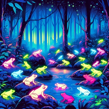 Explain why some frogs are fluorescent in the dark?