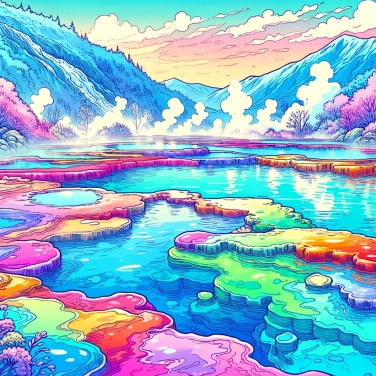 Explain why some hot springs have vibrant colors?