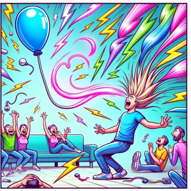 Explain why static electricity attracts hair.