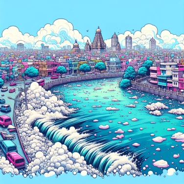 Explain why the city of Bangalore (in India) is facing lakes covered with toxic foam?