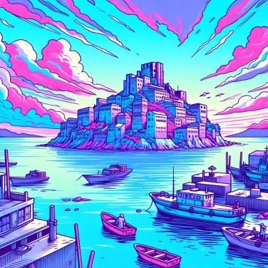 Explain why the city of Hashima (in Japan) is called the ghost ship island?