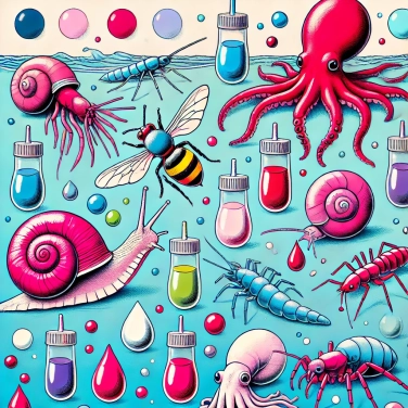 Explain why the color of blood varies in some invertebrates?