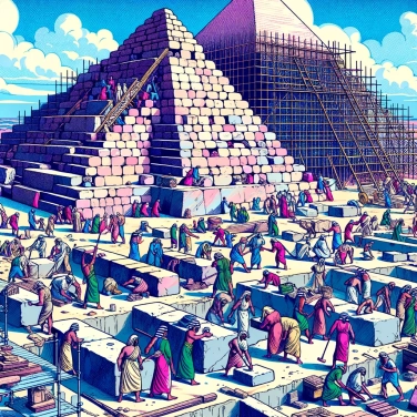 Explain why the construction of the Egyptian pyramids required so much manpower and time?