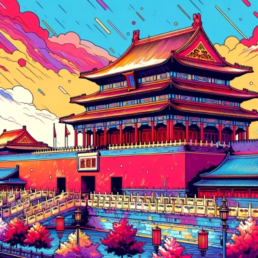 Explain why the Forbidden City is painted in red in Beijing?