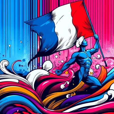 Explain why the French flag is blue, white, and red?
