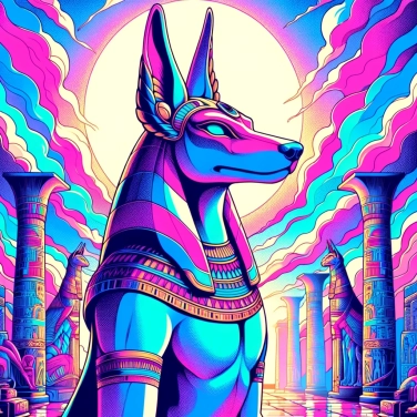 Explain why the god Anubis is represented with a jackal head in Egyptian mythology.