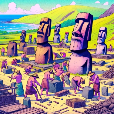 Explain why the inhabitants of Easter Island built the monumental statues.