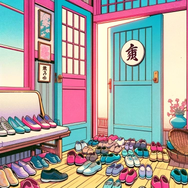 Explain why the Japanese remove their shoes at the entrance of houses?