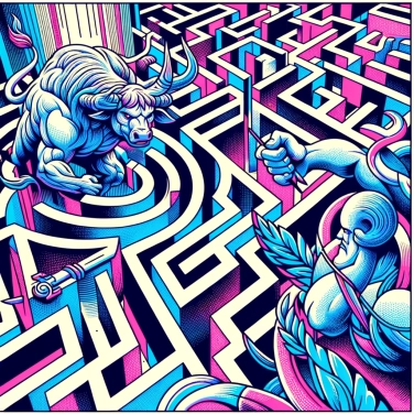 Explain why the minotaur was trapped in a labyrinth.