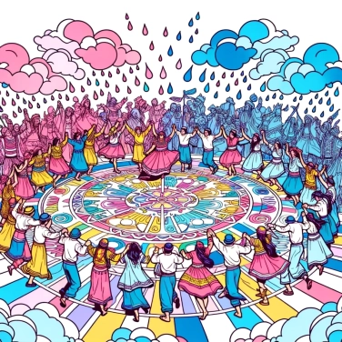 Explain why the rain dance is a cultural practice in certain societies.