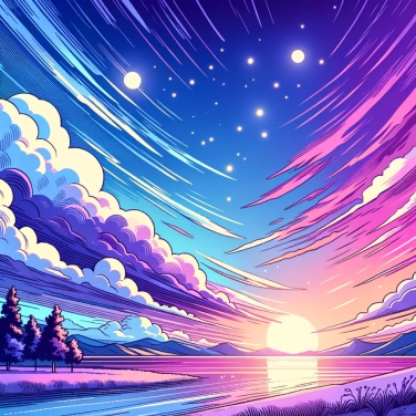 Explain why the sky can sometimes appear purple at sunset?