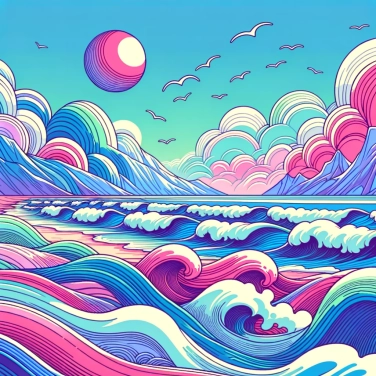 Explain why the sound of waves breaking on the beach is soothing for many people.
