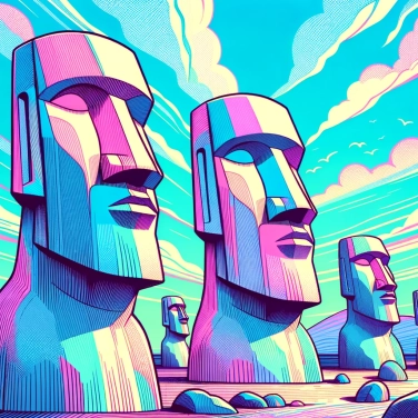 Explain why the statues on Easter Island have disproportionate heads?