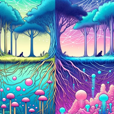 Explain why trees communicate with each other through an underground network.