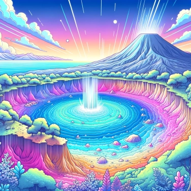 Explain why volcano calderas can become freshwater lakes?