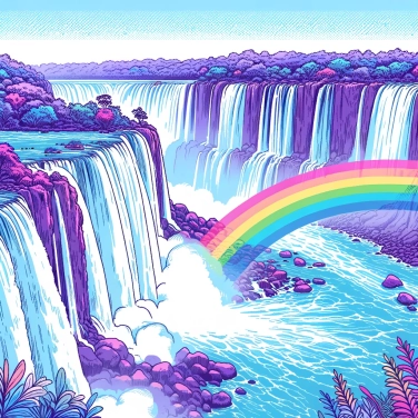 Explain why waterfalls like those of Iguazú produce a permanent rainbow.