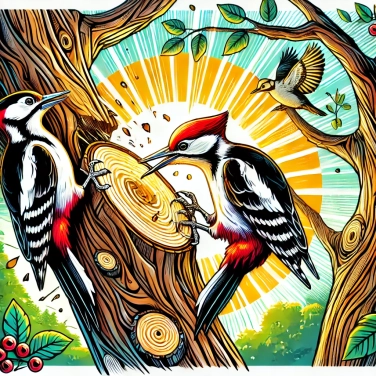 Explain why woodpeckers can peck on trees without injuring themselves?